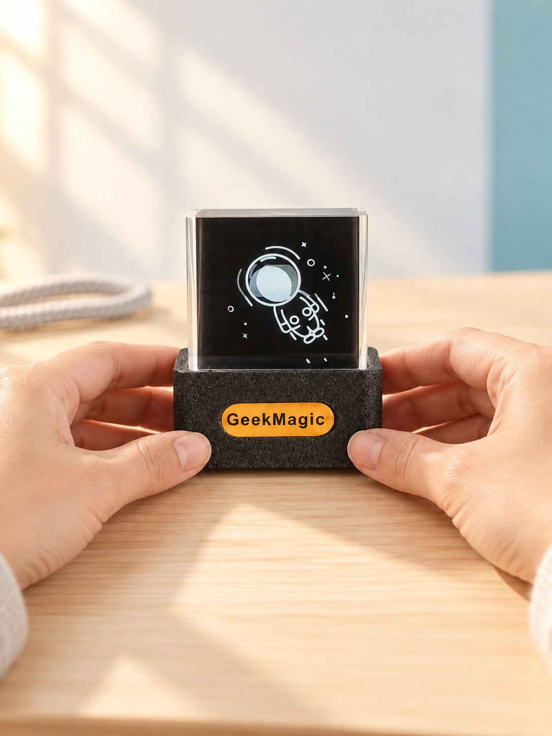WiFi Weather Clock Cube: Live Time & Forecast on Desk