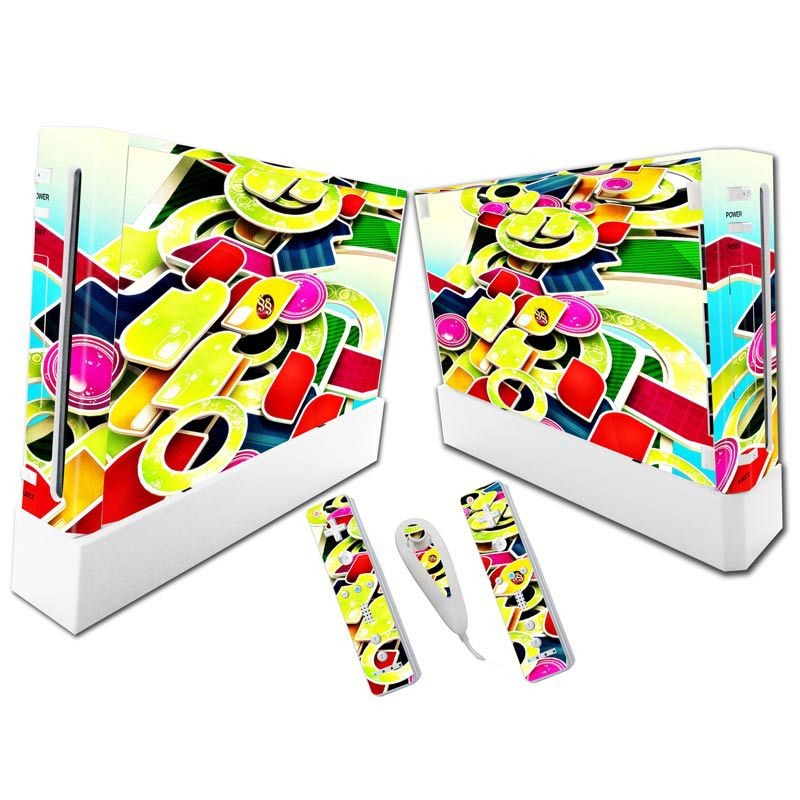 Wii Console Skin Stickers: Full-Body Protective Vinyl Wrap