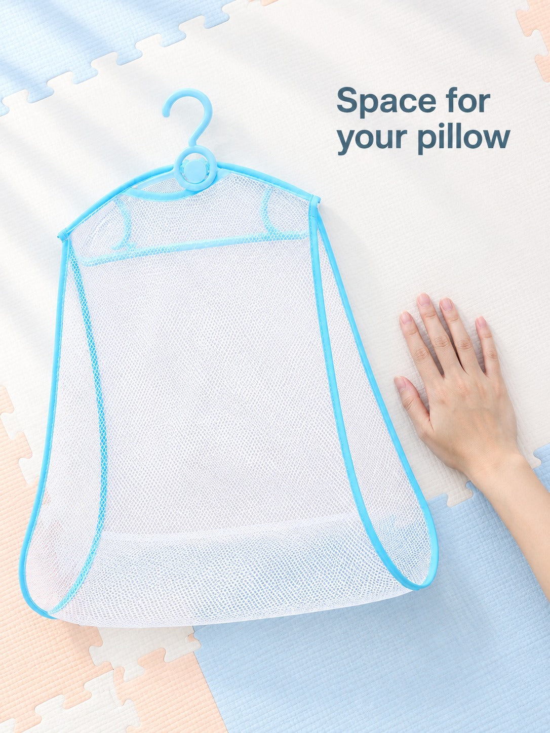 Windproof Pillow Drying Rack with Mesh Bag for Toys