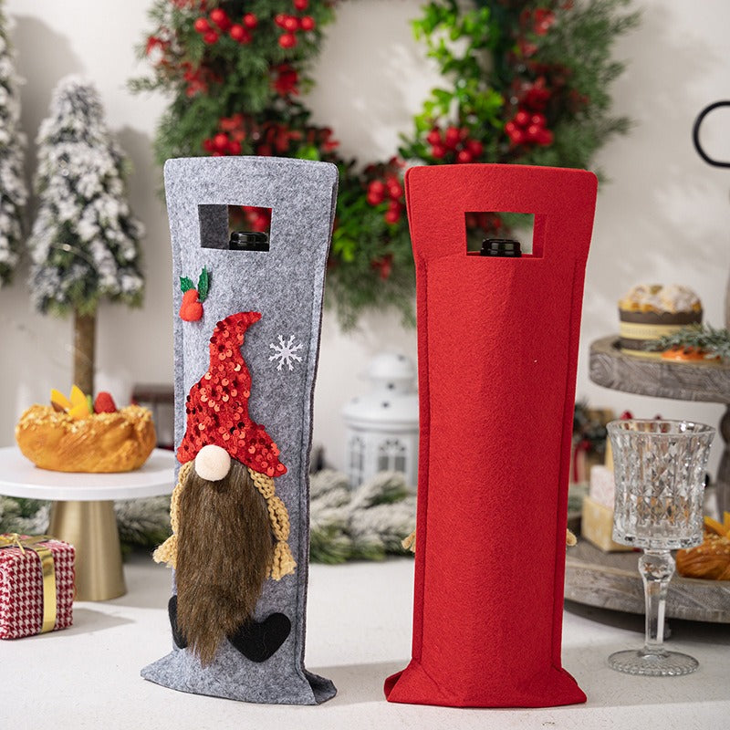 Wine Bottle Bag Gnome Christmas Gift Table Decoration