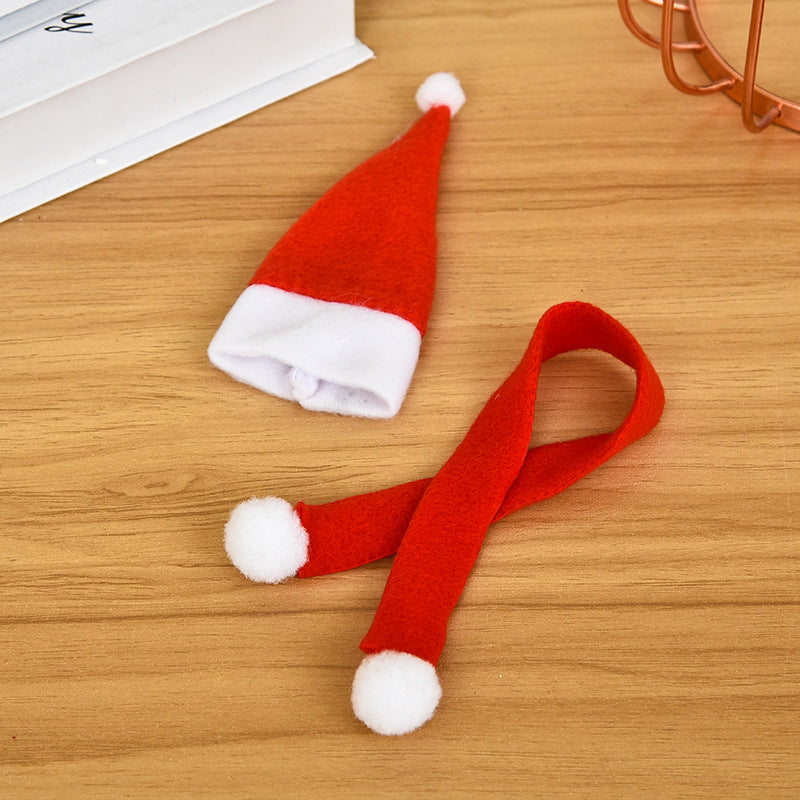 Christmas Wine Bottle Decoration Hat and Scarf Set