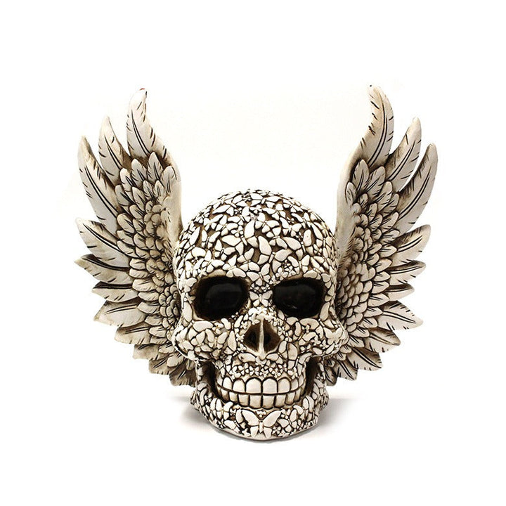 Winged Skull Decor: Dramatic Gothic Desktop Centerpiece