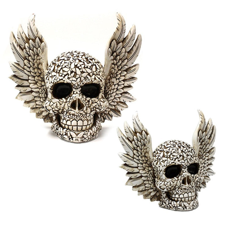 Winged Skull Decor: Dramatic Gothic Desktop Centerpiece