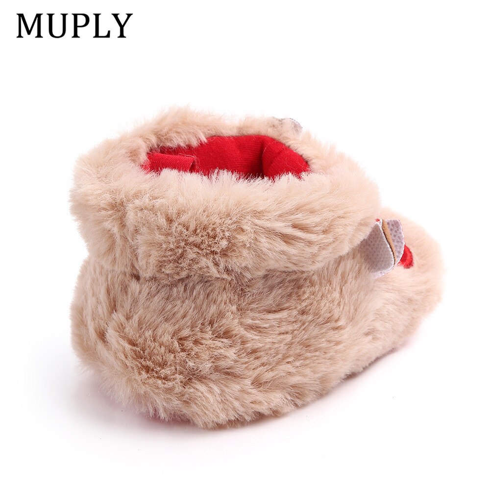 Baby First Walker Shoes – Cozy Plush Reindeer Warmth