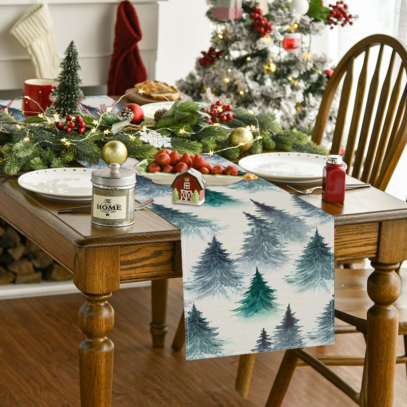 Christmas Table Runner for Cozy Winter Woodland Decor