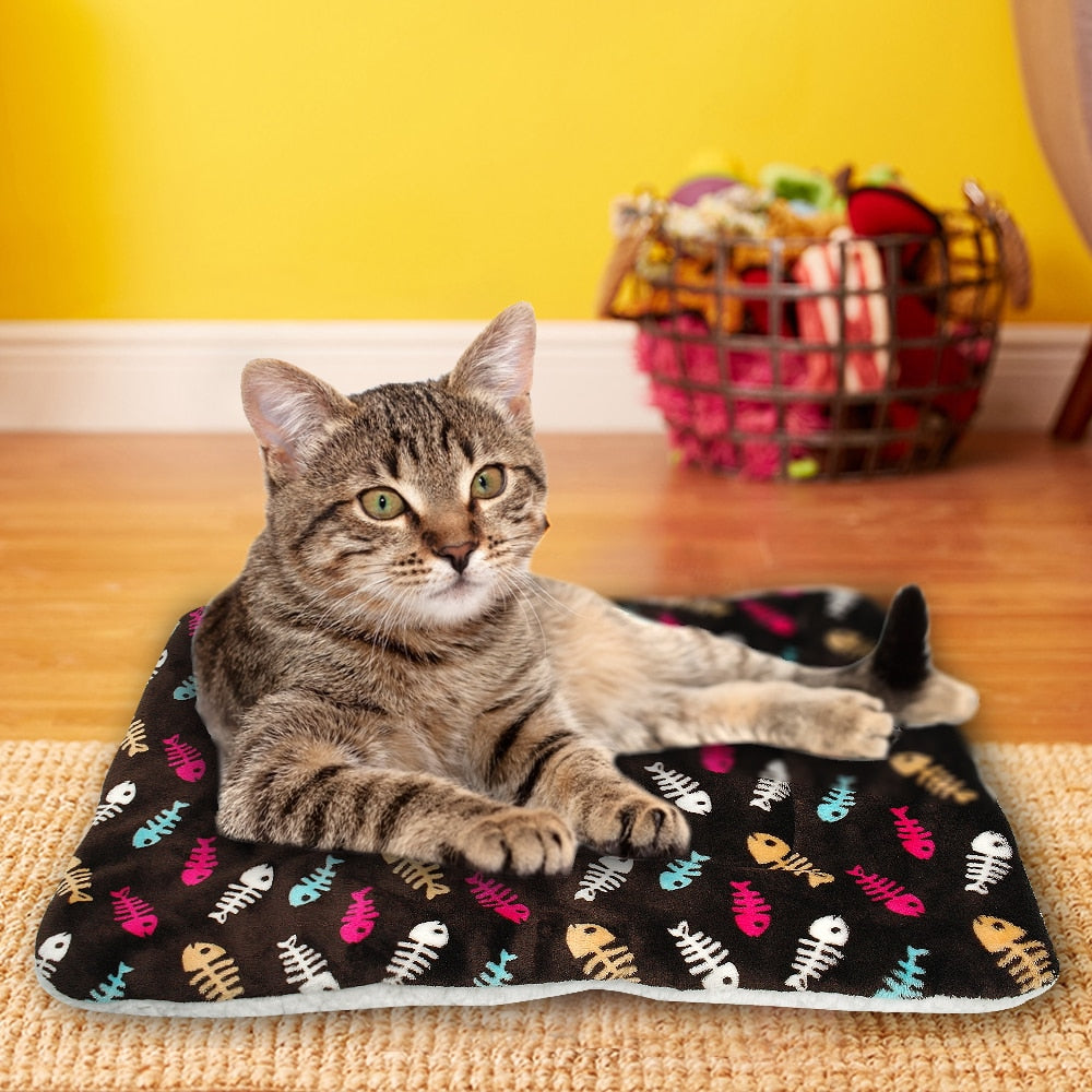 Pet Bed Mat for Dogs & Cats | Warm Plush Comfort Pad