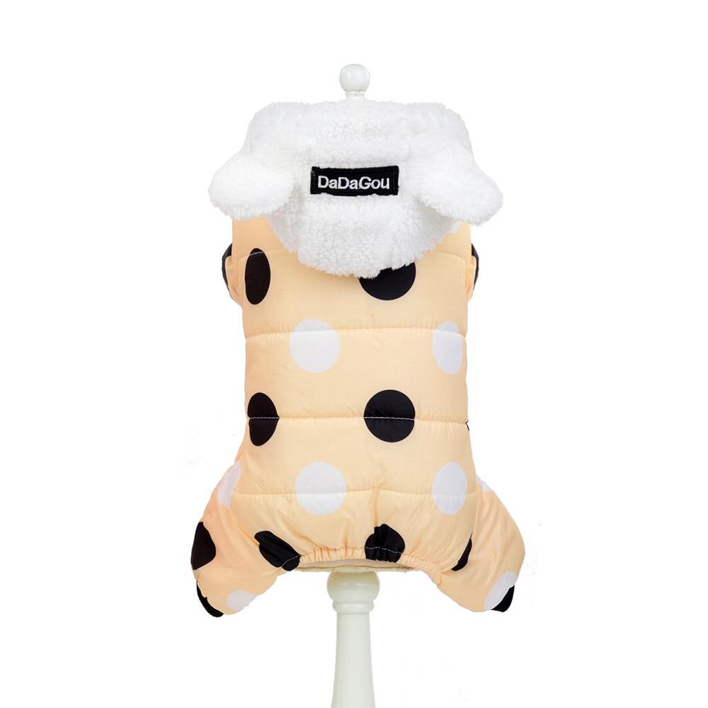 Small Dog Winter Hoodie Coat – Warm Polka Dot Cover