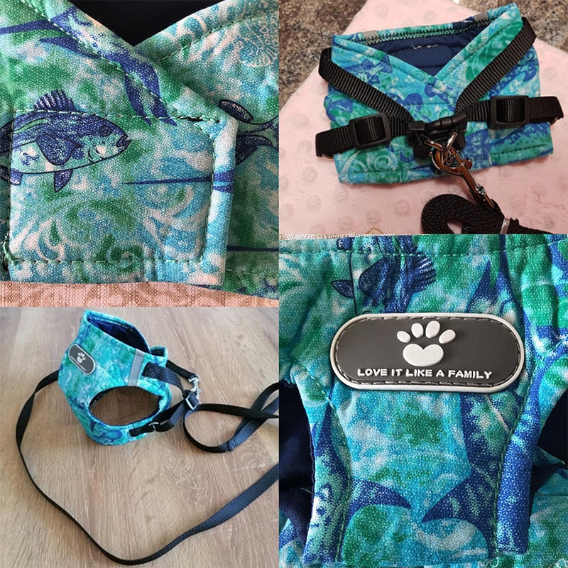 Reflective Dog Harness Vest & Leash Set for Safe Walks