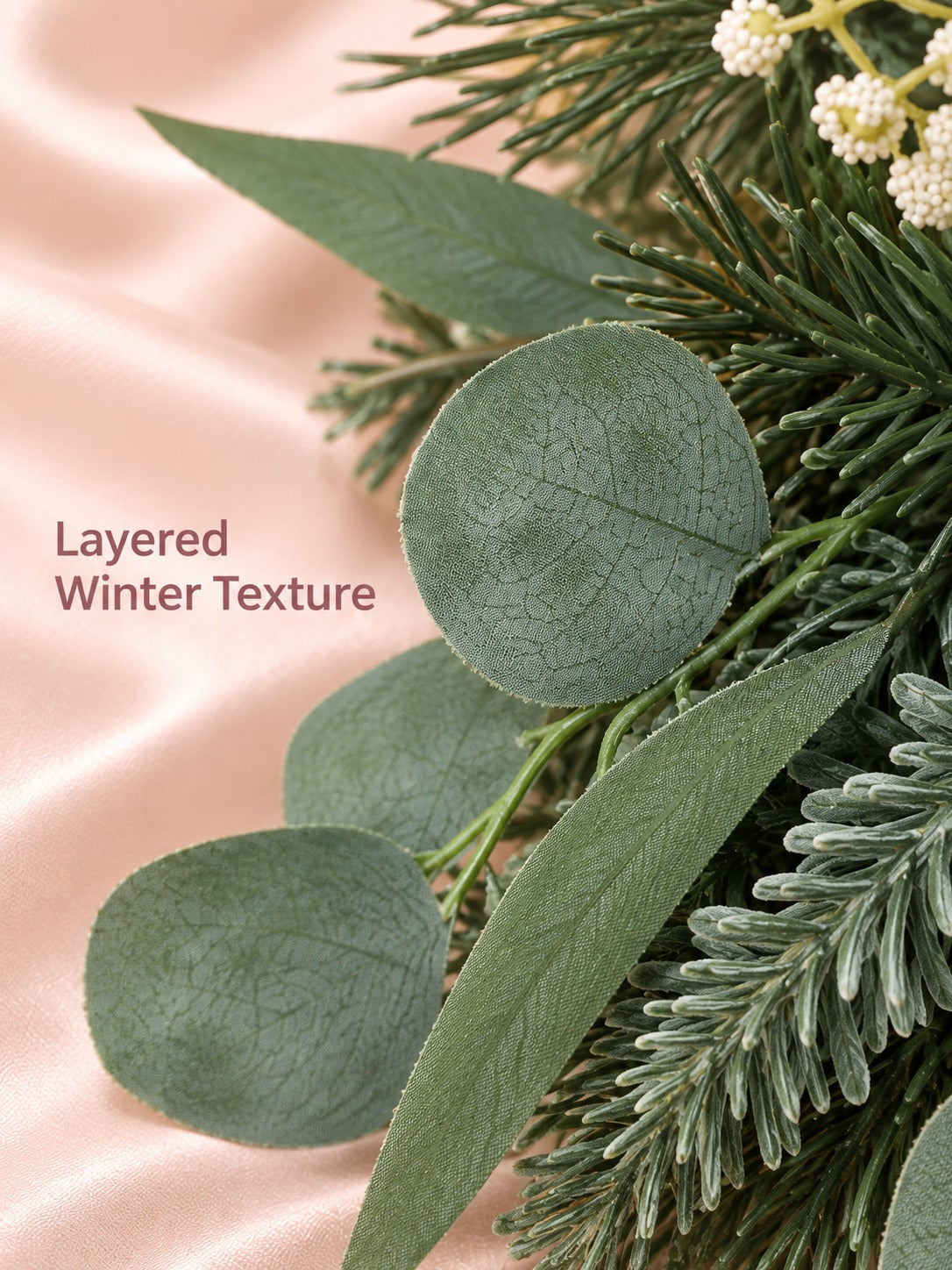 Winter Wreath with Eucalyptus and Pine, 30.5-Inch Size