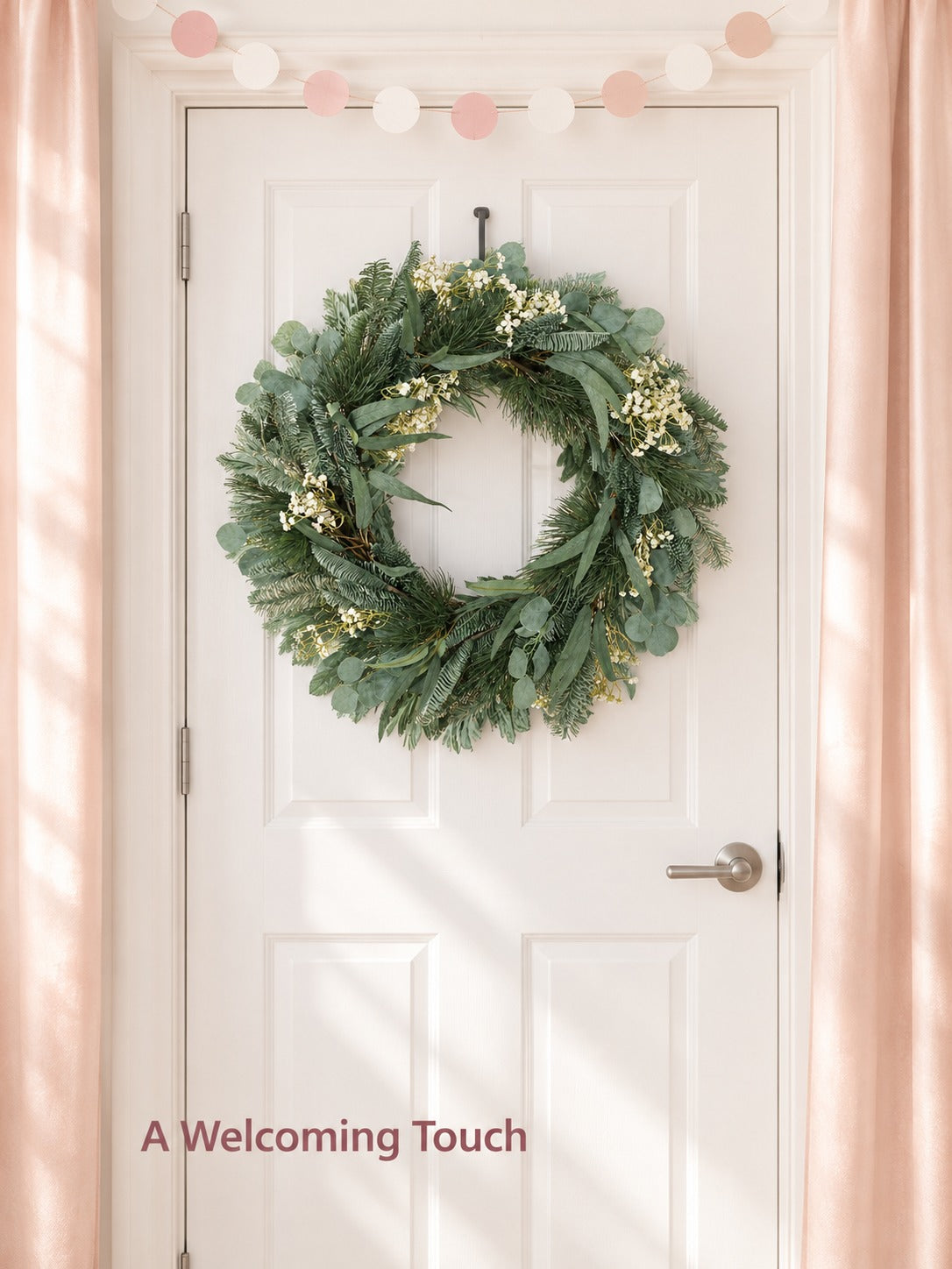 Winter Wreath with Eucalyptus and Pine, 30.5-Inch Size