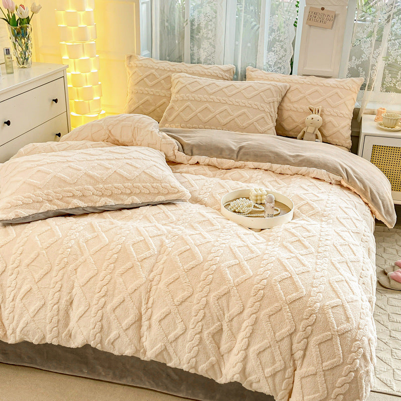 Full-Size Winter Flannel Bedding Set for Cozy Warmth