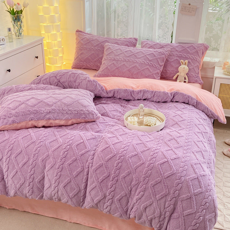Full-Size Winter Flannel Bedding Set for Cozy Warmth