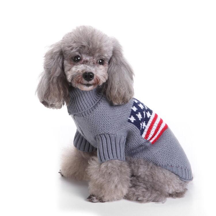 Winter Dog Jumper With Warm American Flag Design Coat