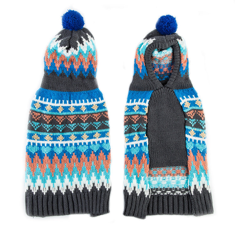 Small Dog Sweater With Hood | Cozy Colorful Winter Outfit