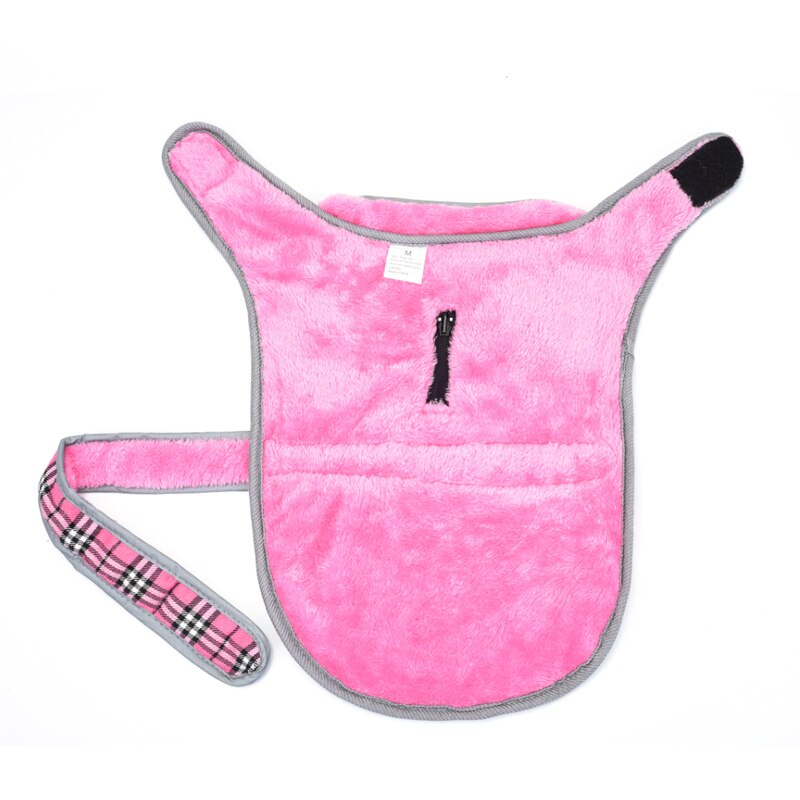 Fleece-Lined Plaid Dog Coat for Warm Winter Walks