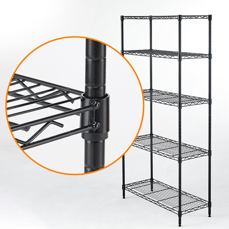 5-Tier Adjustable Wire Shelving Rack for Kitchen Storage