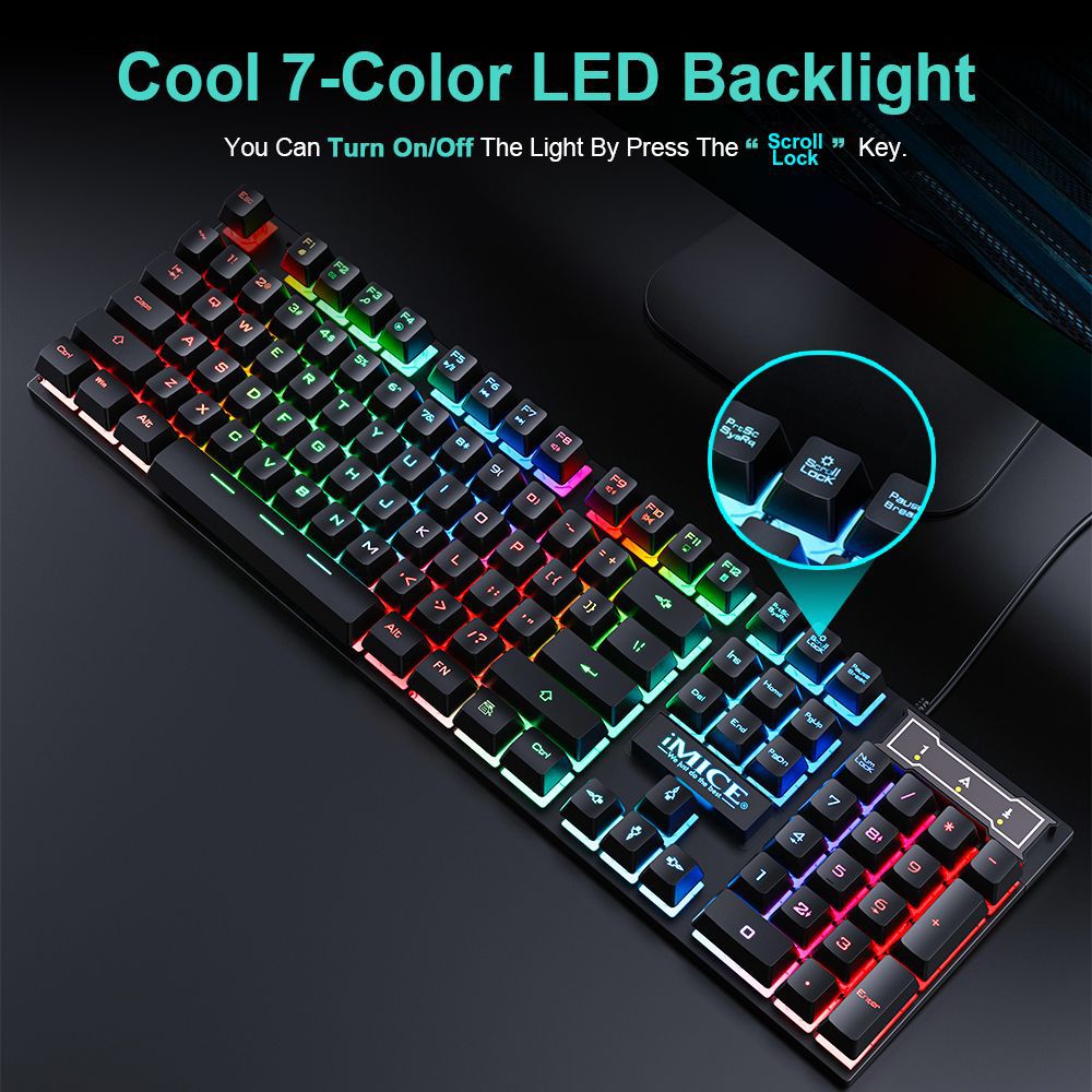 RGB Gaming Keyboard and Mouse Combo with Waterproof Keys