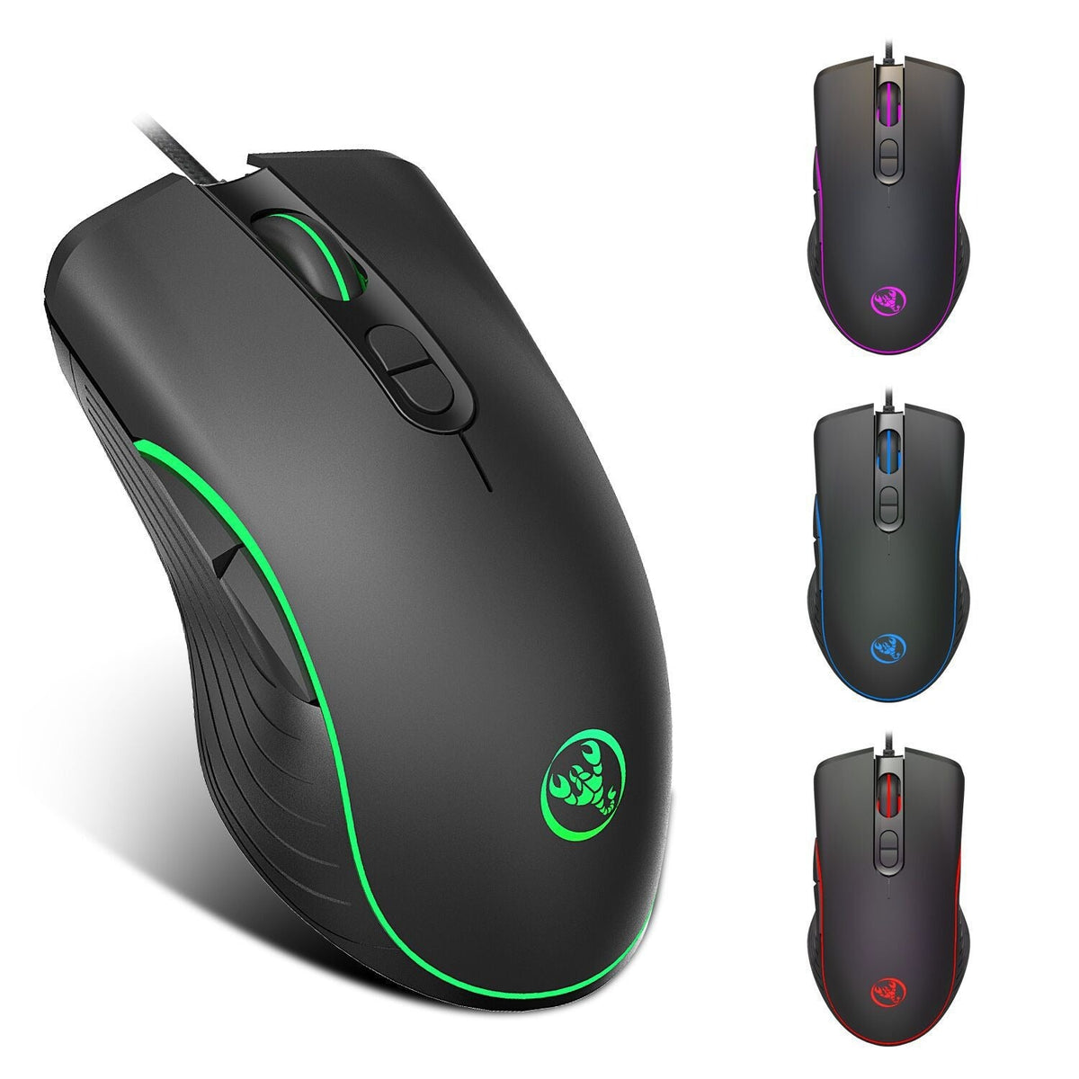Wired RGB Gaming Mouse with 4-Level DPI for PUBG