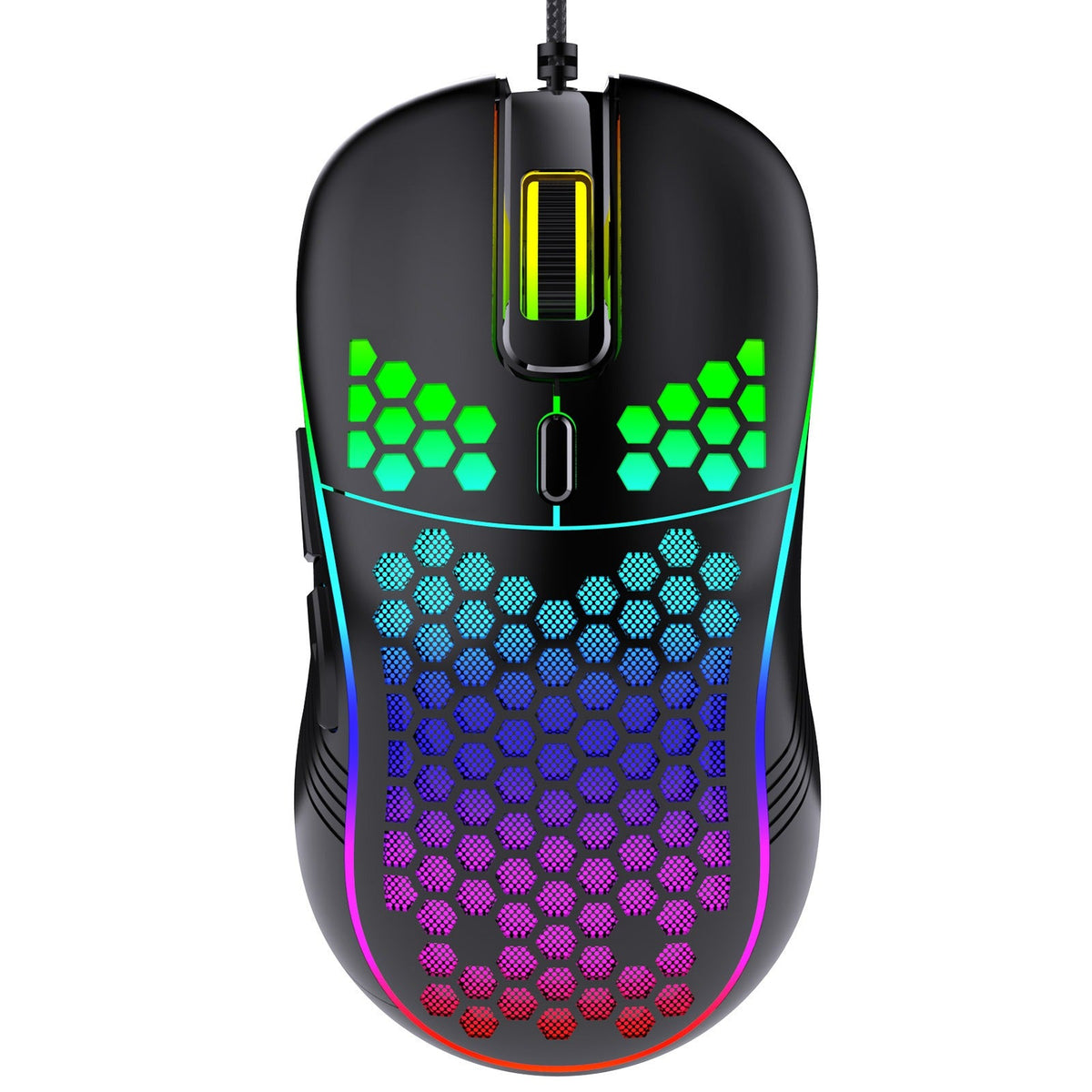Lightweight Honeycomb Gaming Mouse with RGB Glow