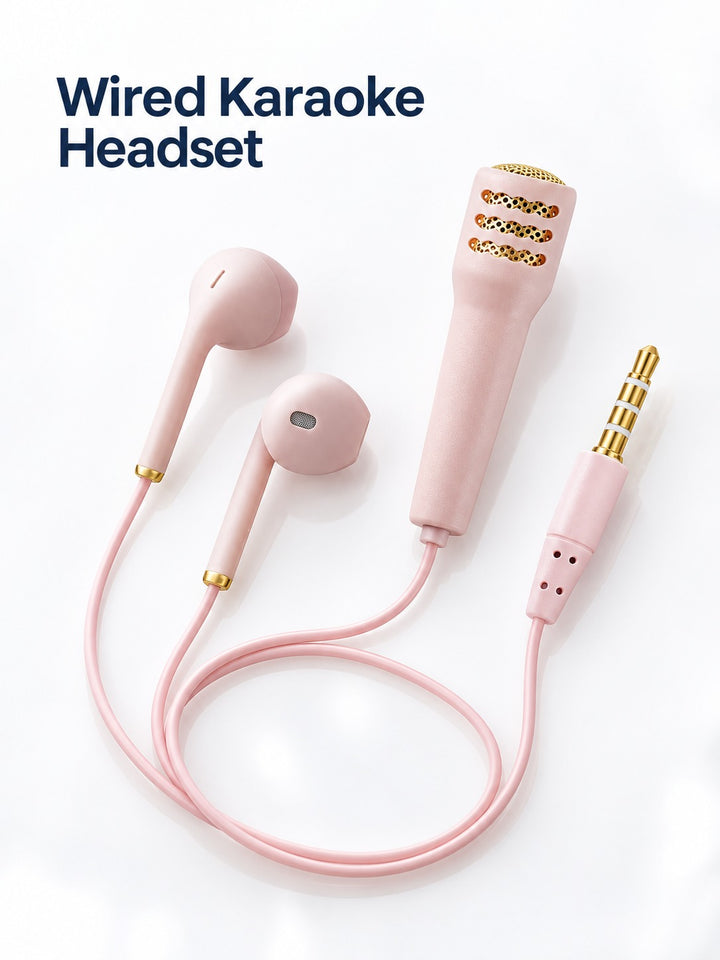 Wired Karaoke Mic Headset for Phone Singing Practice
