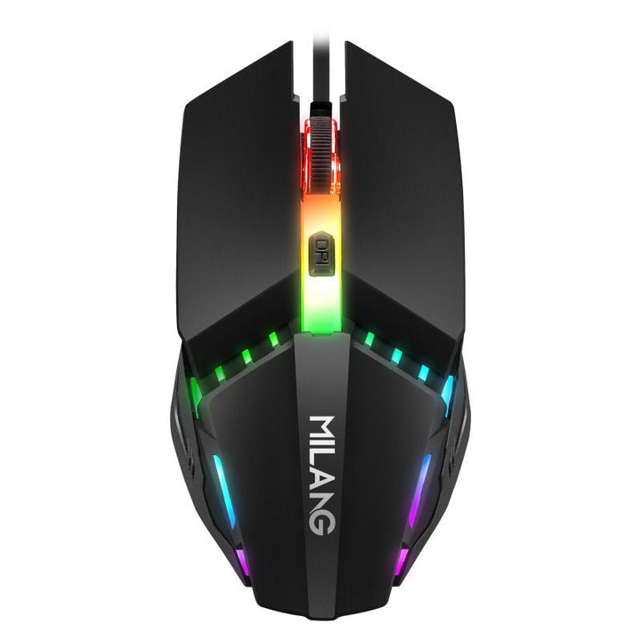 Wired RGB Gaming Mouse with DPI Button for Competitive Play