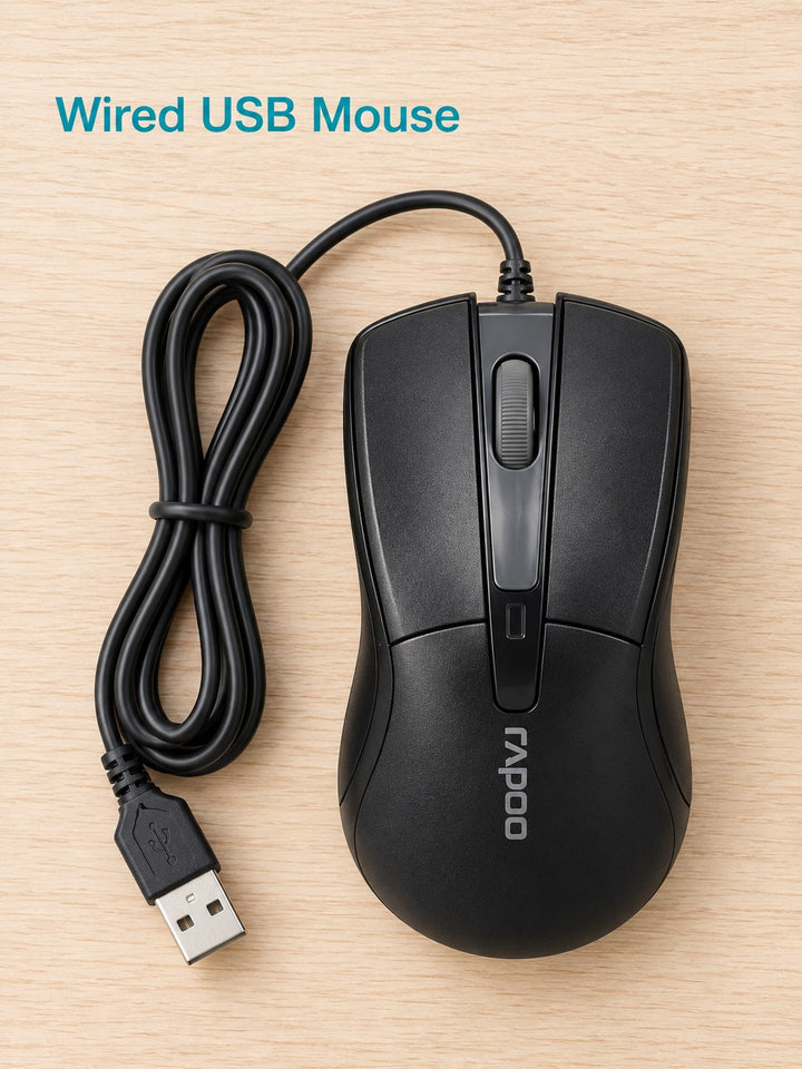 Wired USB Optical Mouse 1000 DPI for Everyday PC Use