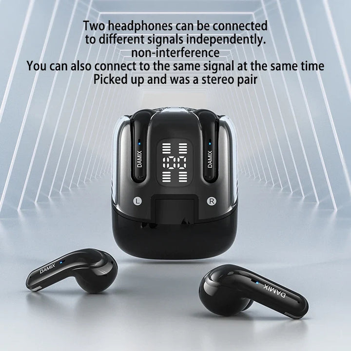 Wireless Earbuds 2 Pairs, Independent or Stereo Sharing