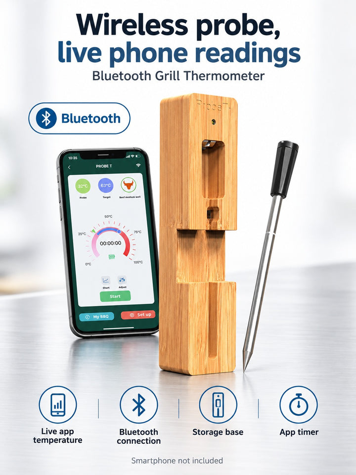 Wireless Bluetooth Grill Thermometer with Phone App