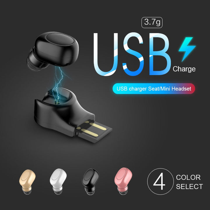 Mini Bluetooth Headset for Driving & Calls, USB Charging