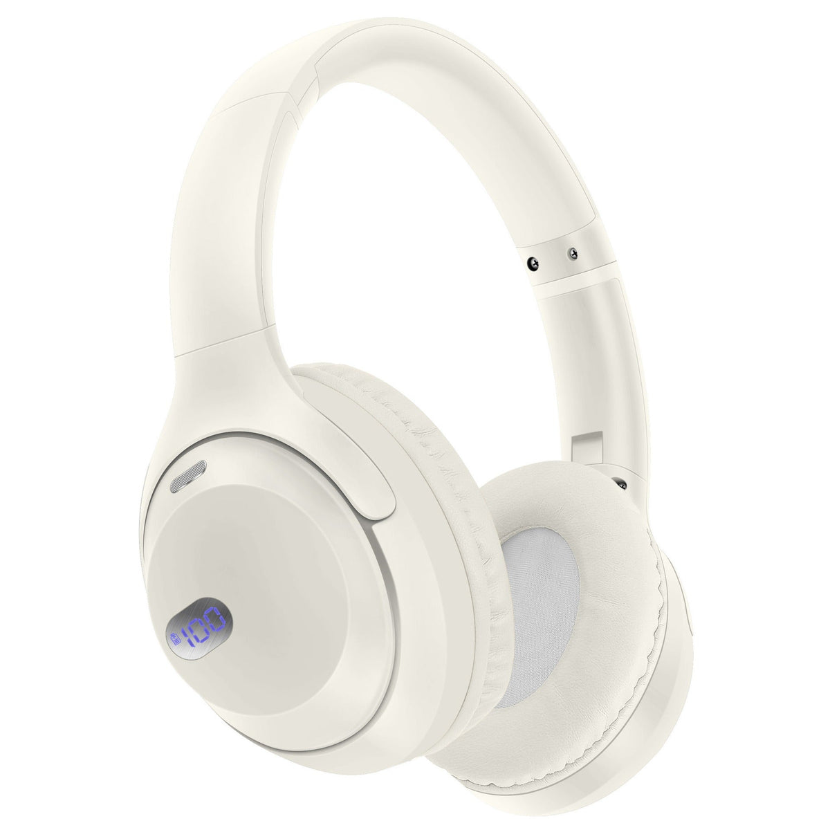 Wireless Headphones with Battery Display & Foldable