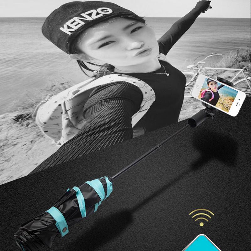 Bluetooth Selfie Umbrella: Rain, Sun & Photos in One