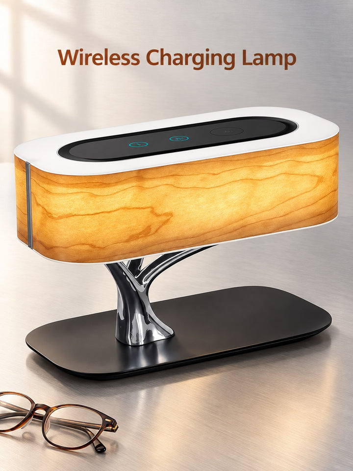 Wireless Charging Bedside Lamp with Bluetooth Speaker