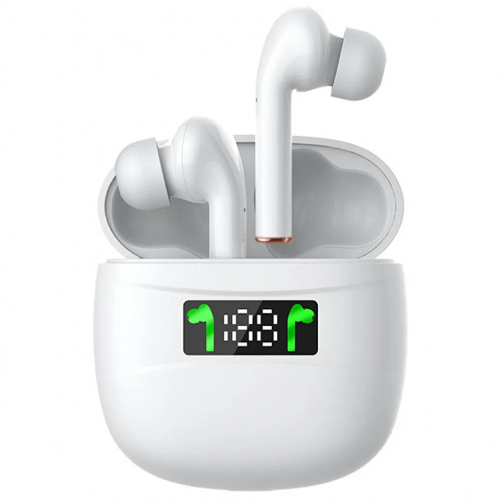 Wireless Earbuds with LED Battery Display and Secure Fit