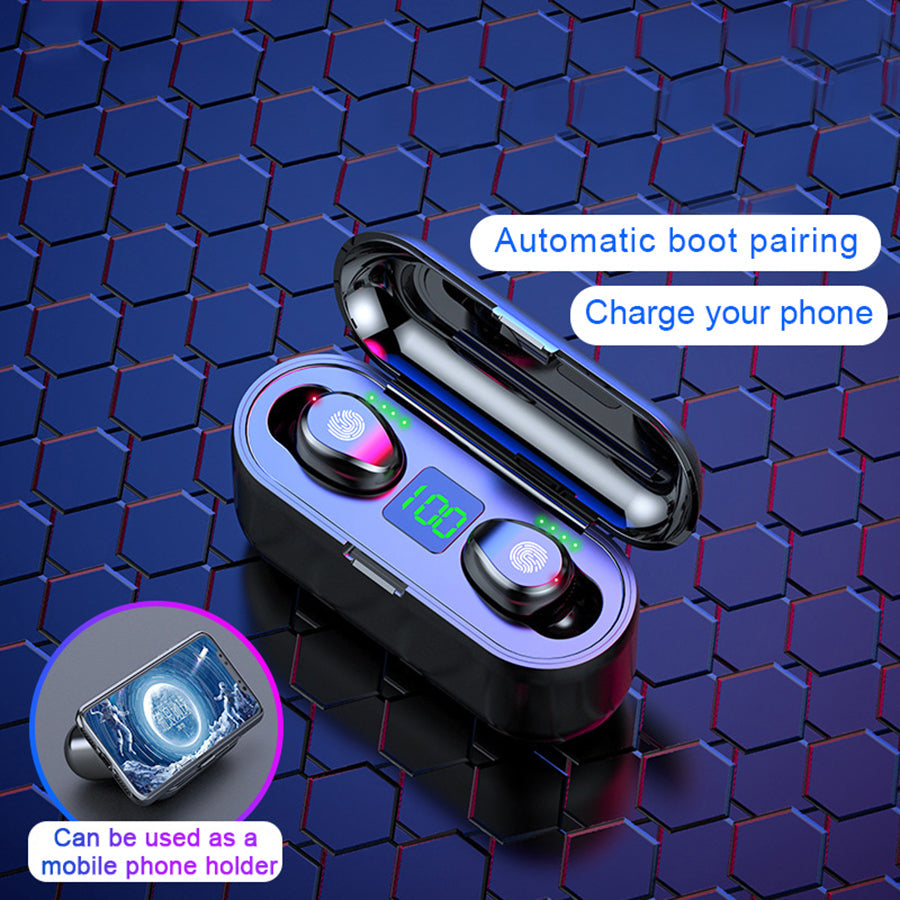 True Wireless Earbuds with 2000mAh Power Bank Case