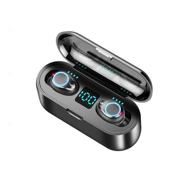 True Wireless Earbuds with 2000mAh Power Bank Case