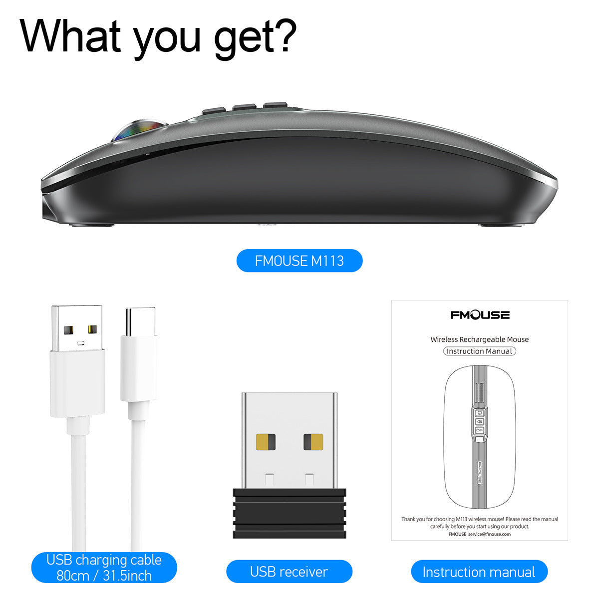 Silent Wireless Mouse with Volume Control, 2.4G & Bluetooth