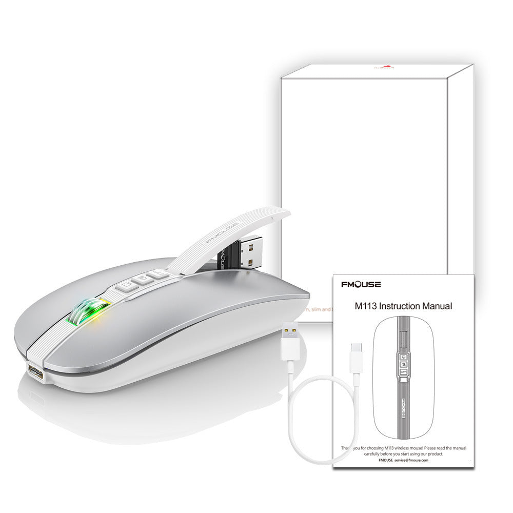 Silent Wireless Mouse with Volume Control, 2.4G & Bluetooth