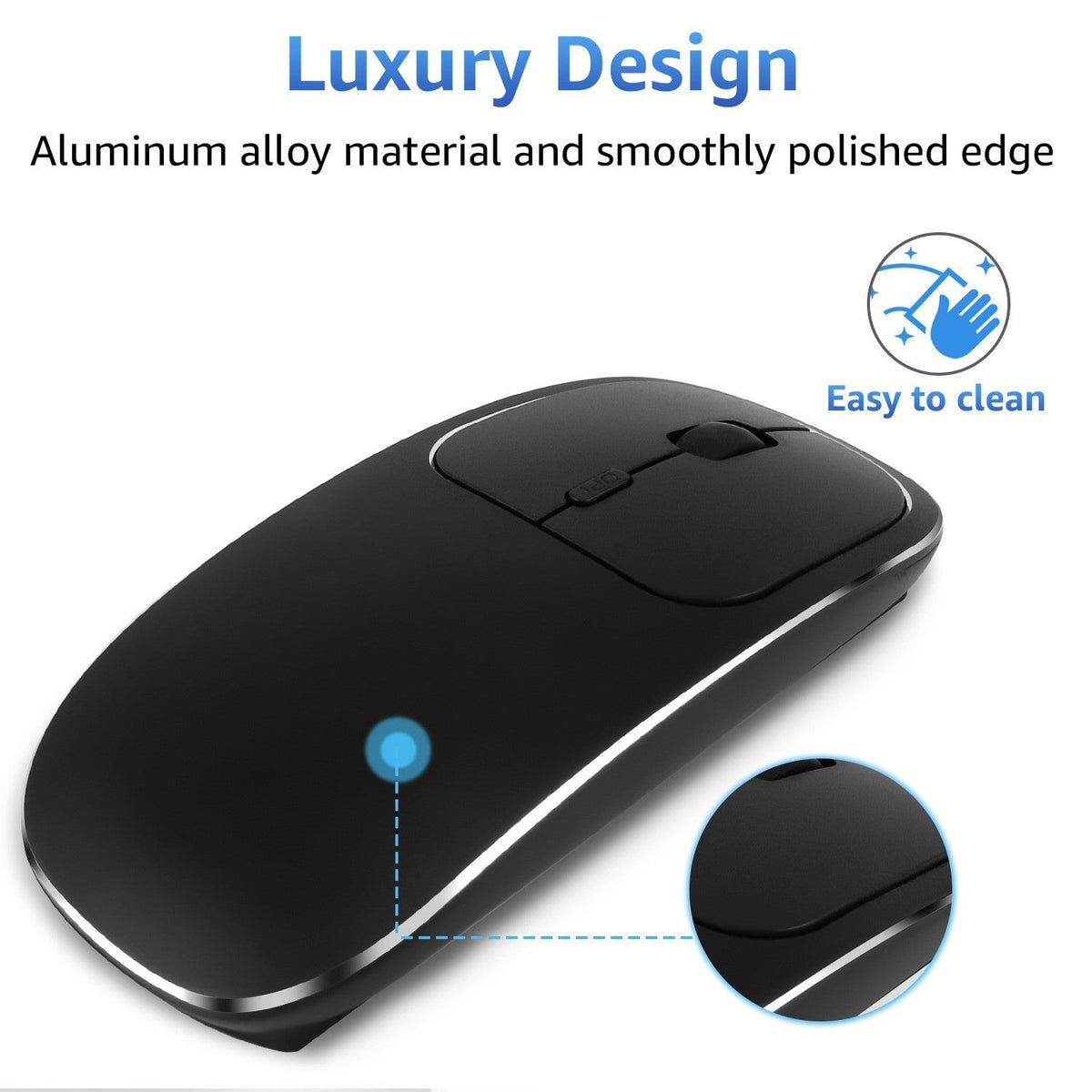 Silent Rechargeable Wireless Mouse for Quiet Desks