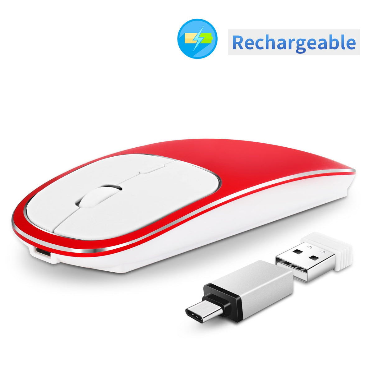 Silent Rechargeable Wireless Mouse for Quiet Desks
