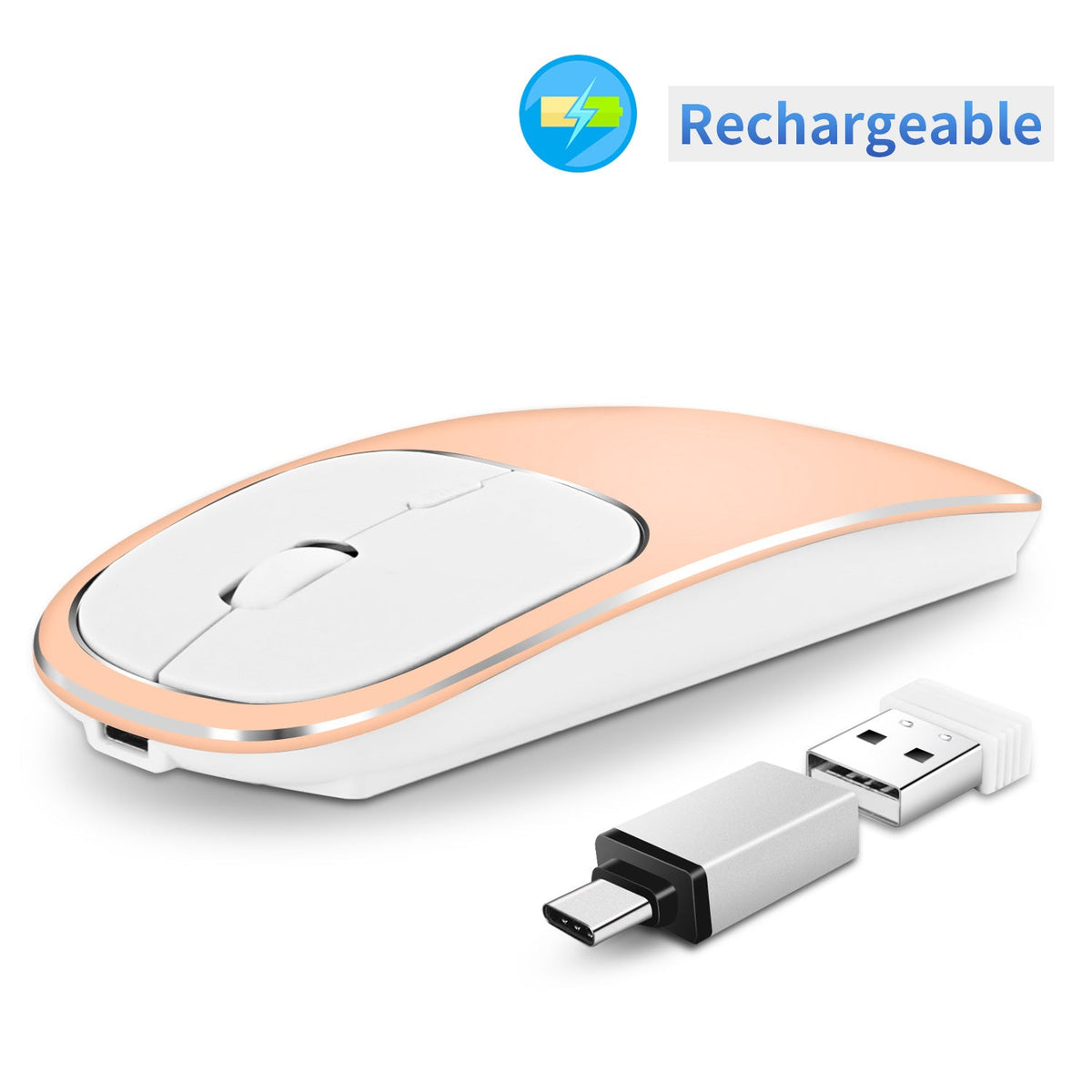 Silent Rechargeable Wireless Mouse for Quiet Desks
