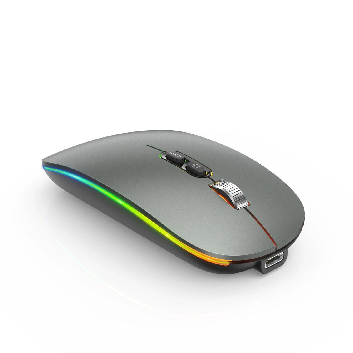 Slim Rechargeable Wireless Mouse with RGB Light and DPI