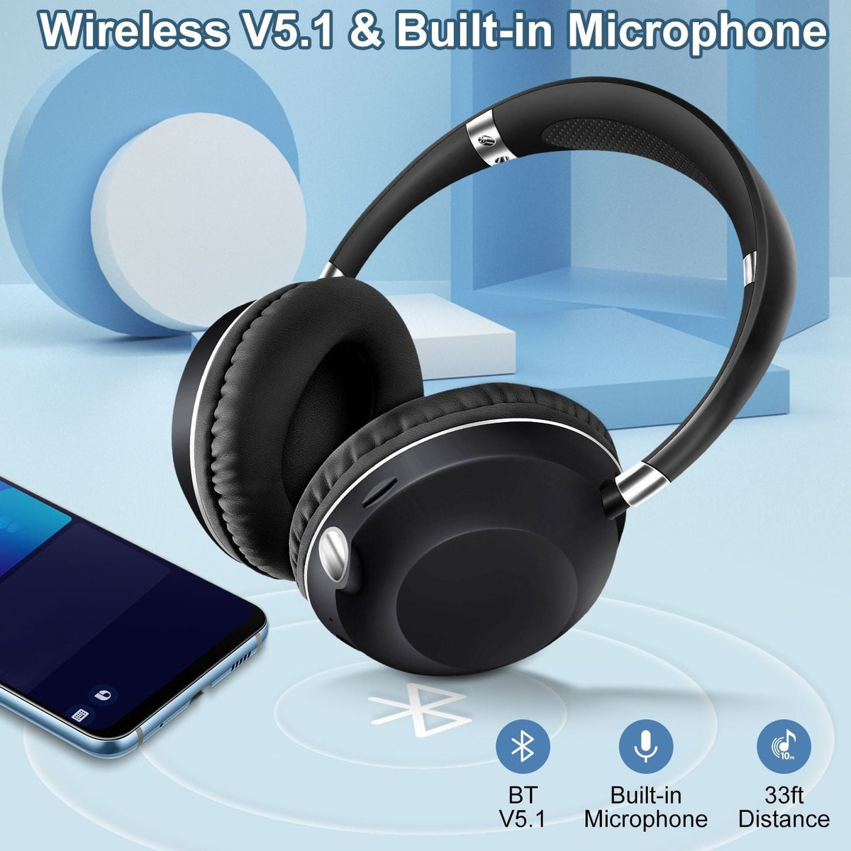 Wireless Bluetooth Headset with Flashlight and FM Radio