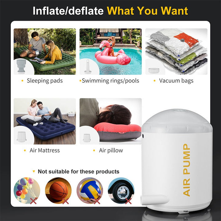 Portable Electric Air Pump for Easy Inflate & Deflate