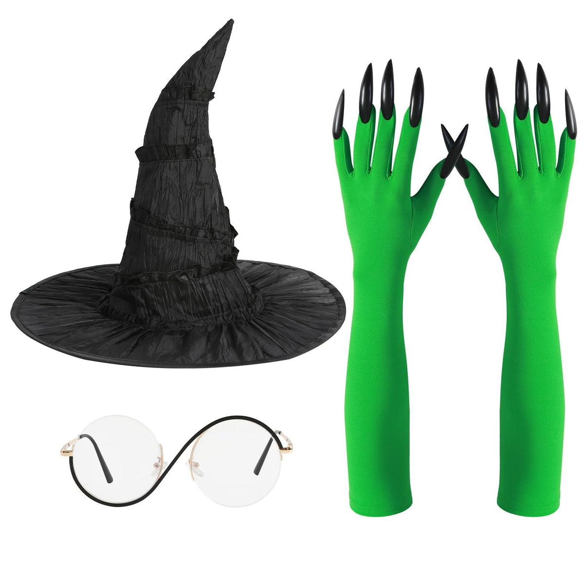 Witch Costume Accessories Set – Hat, Gloves & Glasses