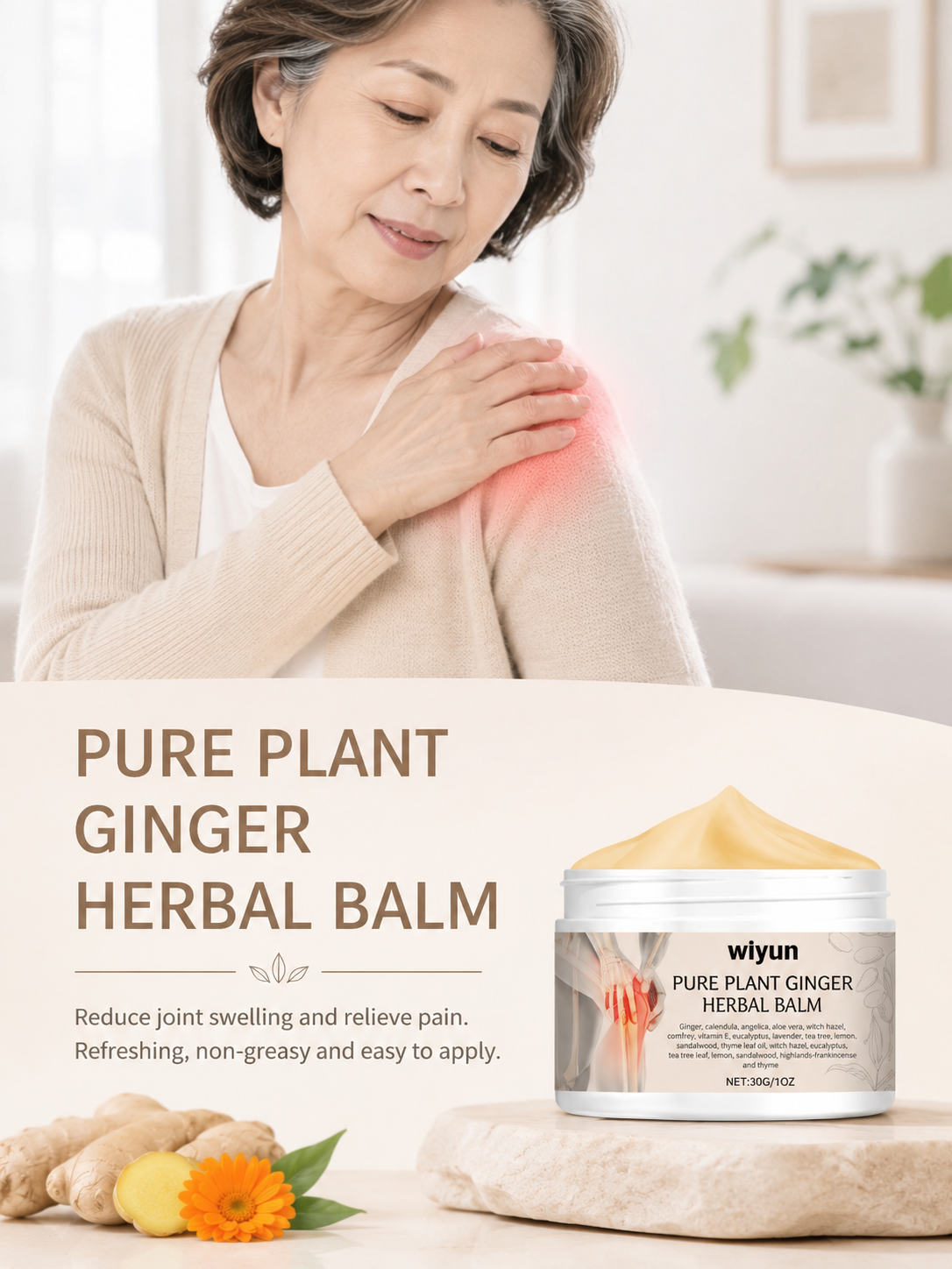 Ginger Herbal Joint Balm — Natural Pain & Swelling Relief