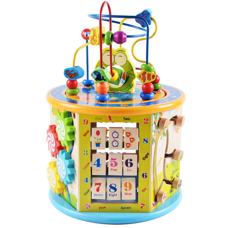 Wooden Activity Cube for Screen-Free Learning & Play