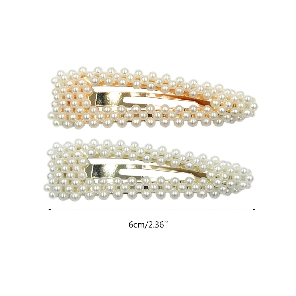 Vintage Faux Pearl Water Drop Hair Clips for Brides
