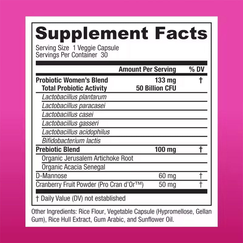 Women's Daily Probiotic Capsules: 50B CFU, Fridge-Free
