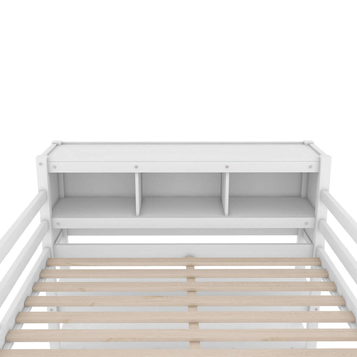 Full Size Kids Loft Bed with Desk, Wardrobe & Shelves