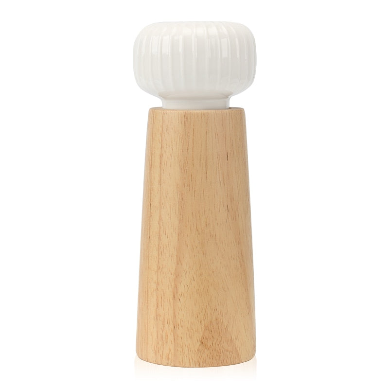 Wood Pepper Mill with Adjustable Ceramic Grinder Rotor